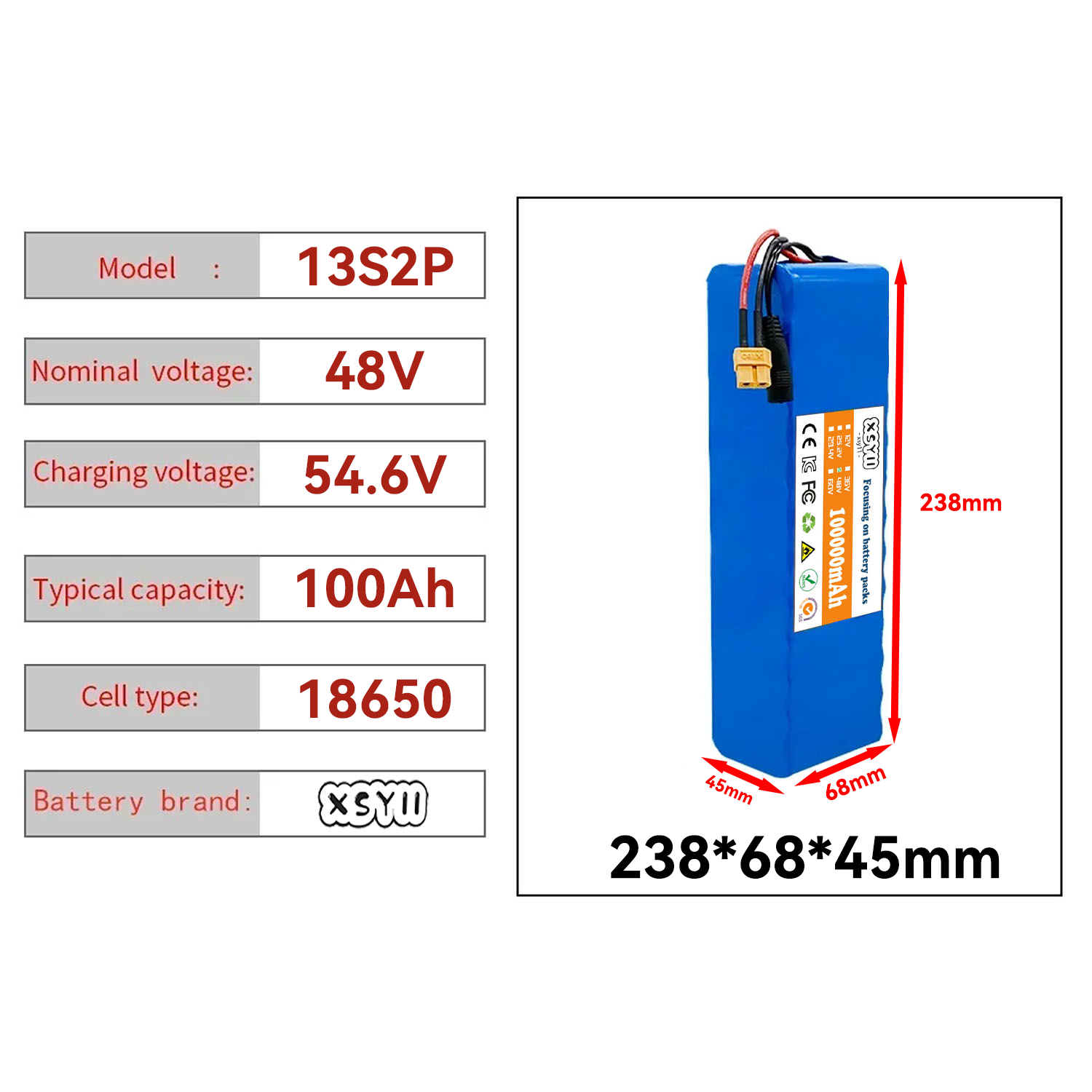 13S2P 48V 100Ah batería de alt - 60V 30Ah Electric Scooter Battery reseña y precio